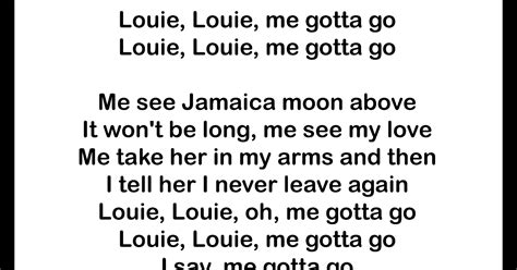 1973 lyrics|louie louie louie 1973 lyrics.